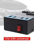 Автомобильный инвертор, розетка с 4 USB-портами преобразователь 12 В/24 В в 220 В, 1500 Вт 2