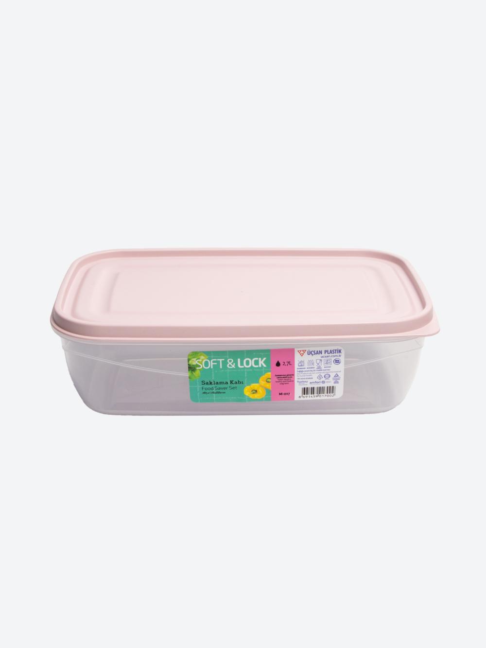 Контейнер прямоугольный Soft & Lock (28,5 x 17,8 x 8,8 см) 2,7 л M-017 1