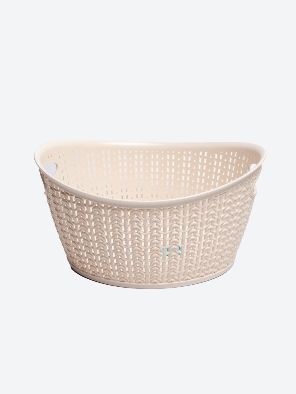 Oval shakldagi to'qilgan dizaynli savat (25 x 20,5 x 13 sm) 3,3 l M-1167 3