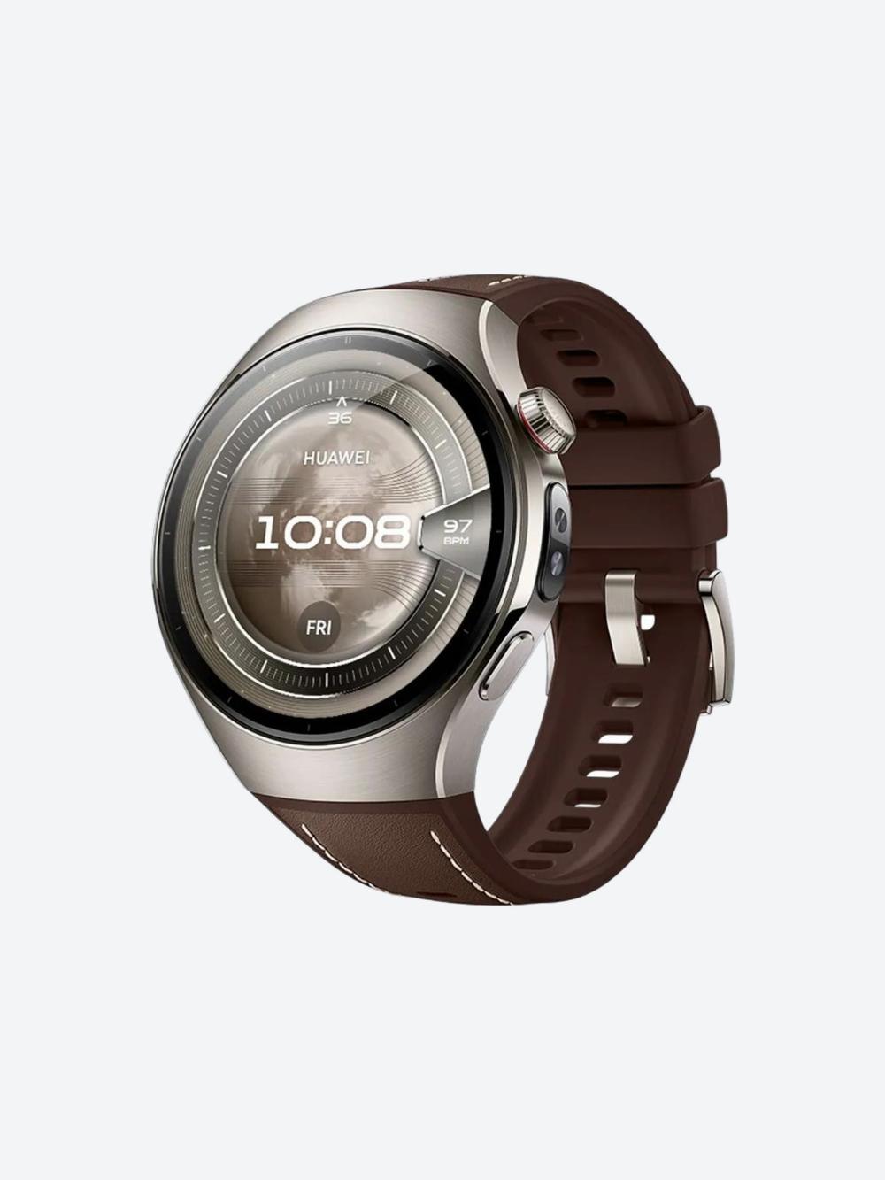 Смарт-часы HUAWEI-Watch/5 46mm Титановый (Коричневый ремешок) 1