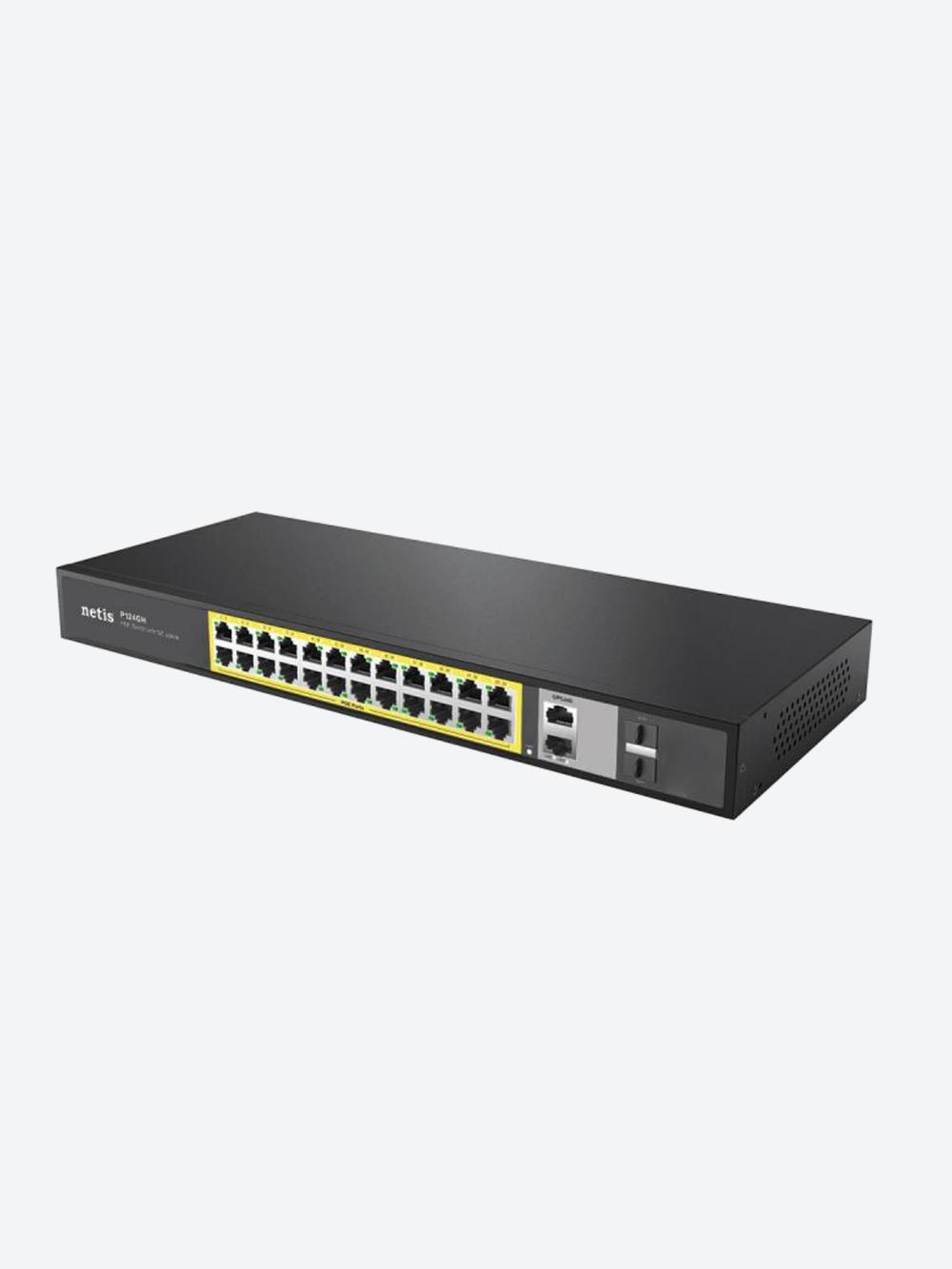 Коммутатор Netis P124GH 24xFE PoE+, 2xGE Uplink, 2xGE SFP, неуправляемый 1