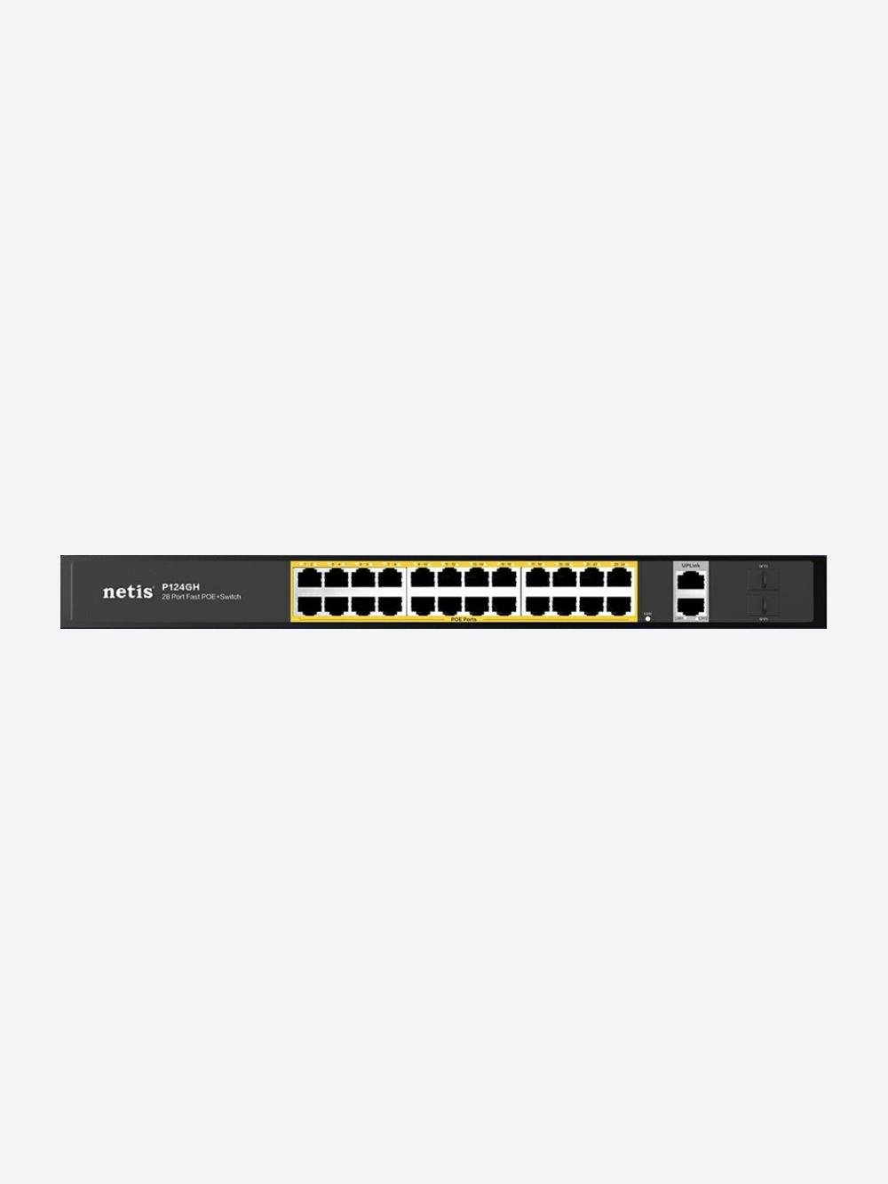 Коммутатор Netis P124GH 24xFE PoE+, 2xGE Uplink, 2xGE SFP, неуправляемый 2