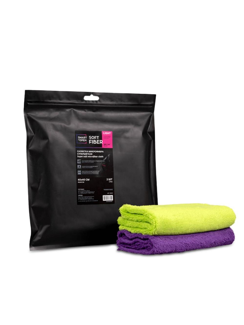 Soft Fiber Light SMART OPEN mikro tolali salfetkalar, yumshoq, 340 g/m2, 40×40 sm, 2 dona 1