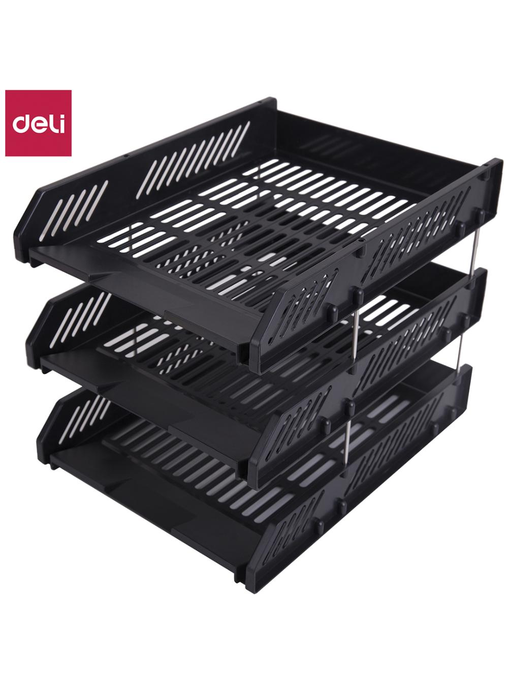 Gorizontal 3 qavatli qog'ozlar uchun patnis Deli E9209 1