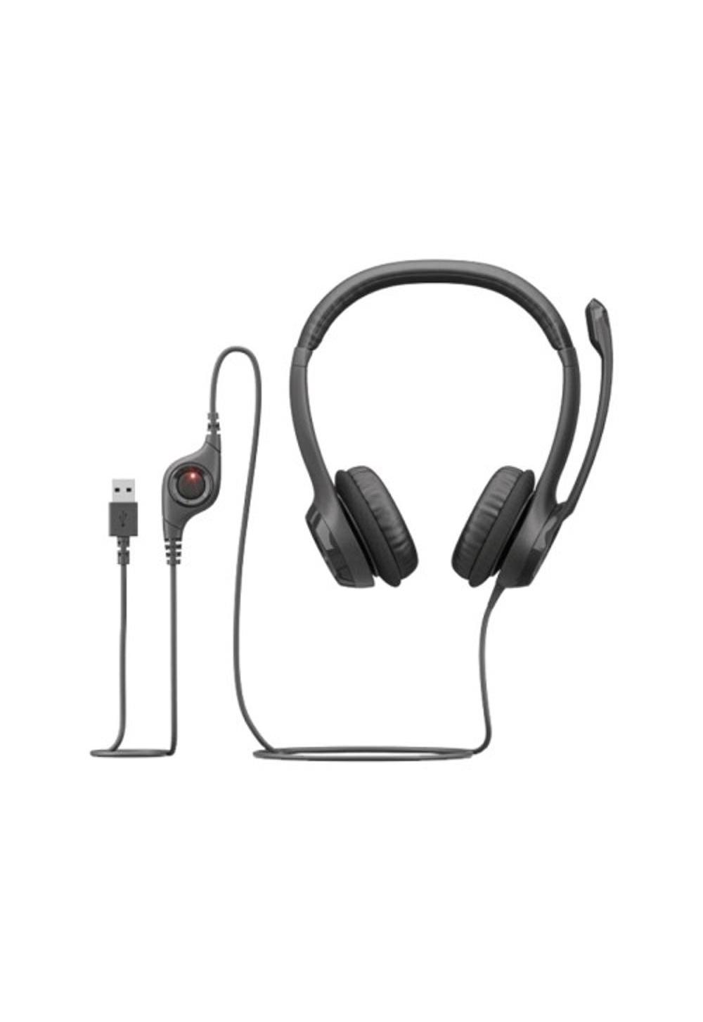 Проводные наушники для компьютера Logitech H390 с микрофоном, Черный 2