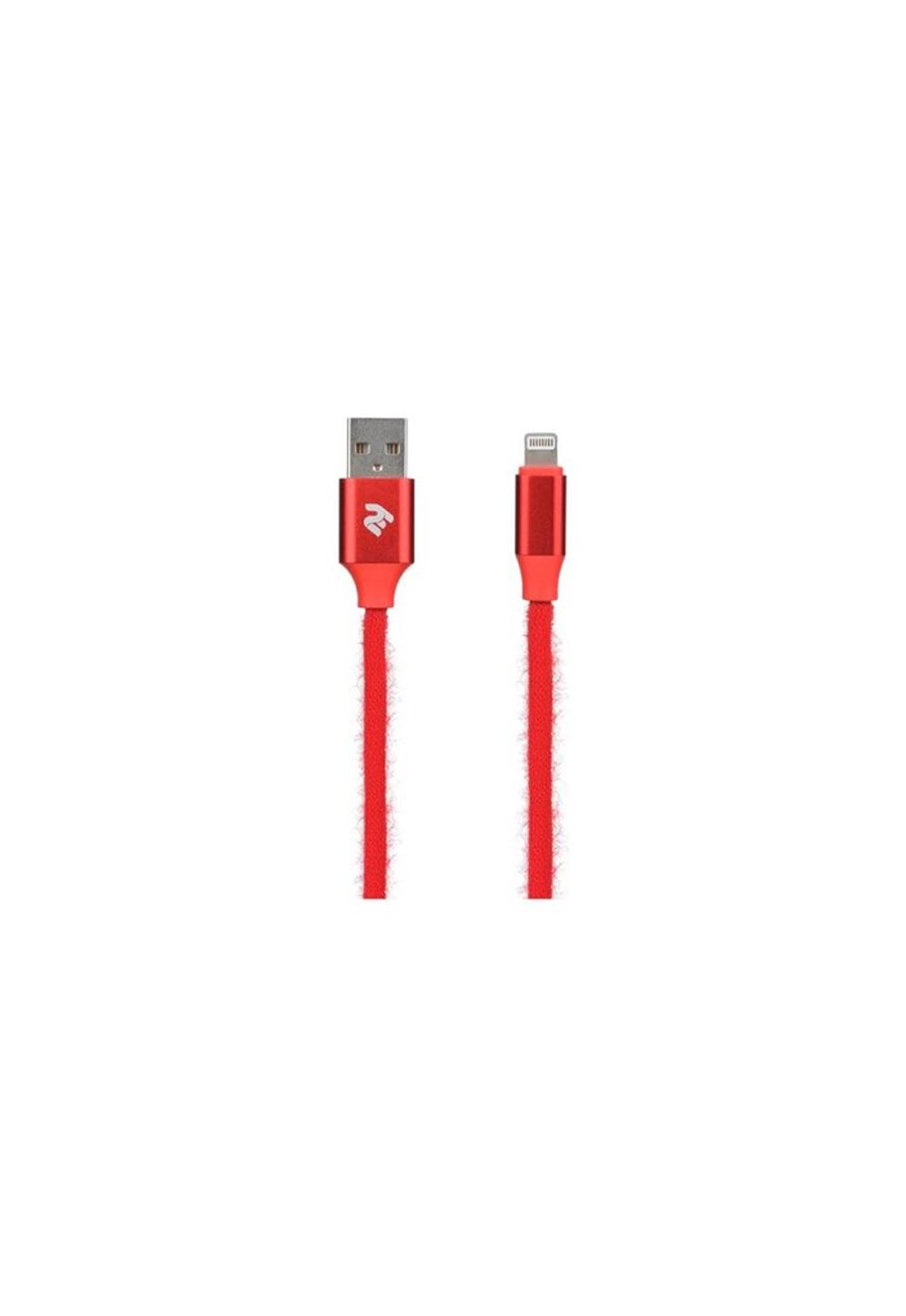 Kabel 2E FUR USB 2.0 dan Lightning gacha, 1 m, qizil 1