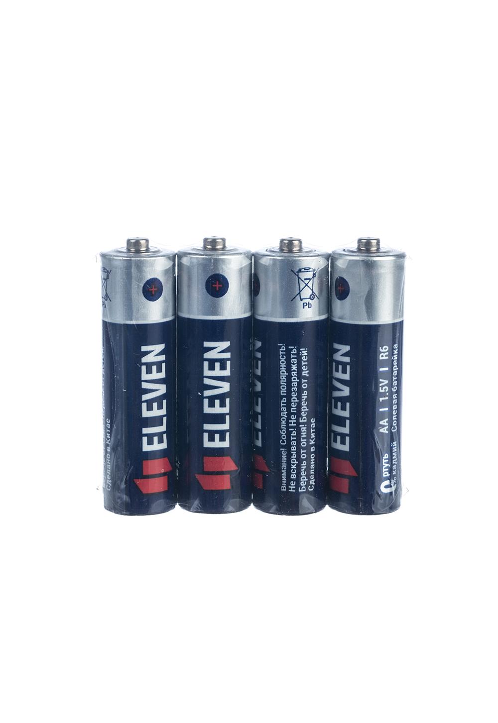 Батарейка Eleven AA (R6) солевая, SB4 (4/1200) . Минимальный заказ 1 упаковка в упаковке 4шт. Цена указана за  1 упаковку 1