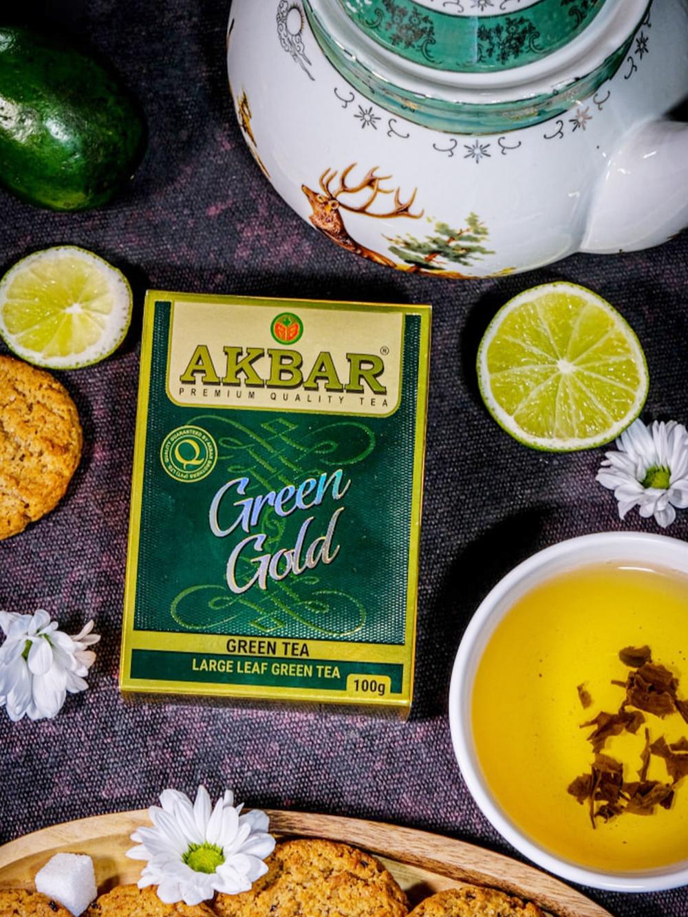 Зелёный чай AKBAR GREEN GOLD, 100 г 2