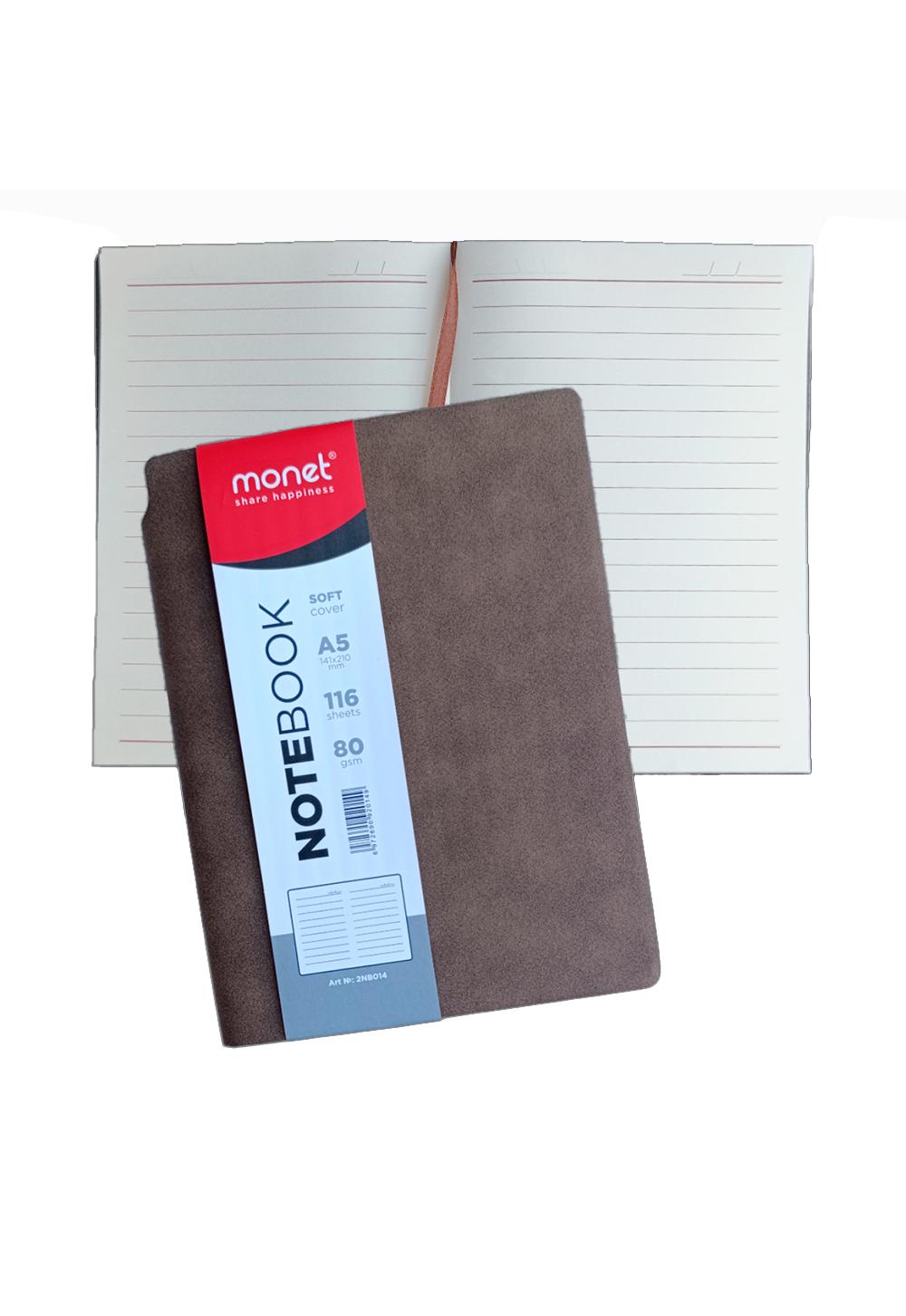 Bloknot lenta bilan 3ta rangda Monet A5 format, 116 varaq 80gsm 2NB014 1