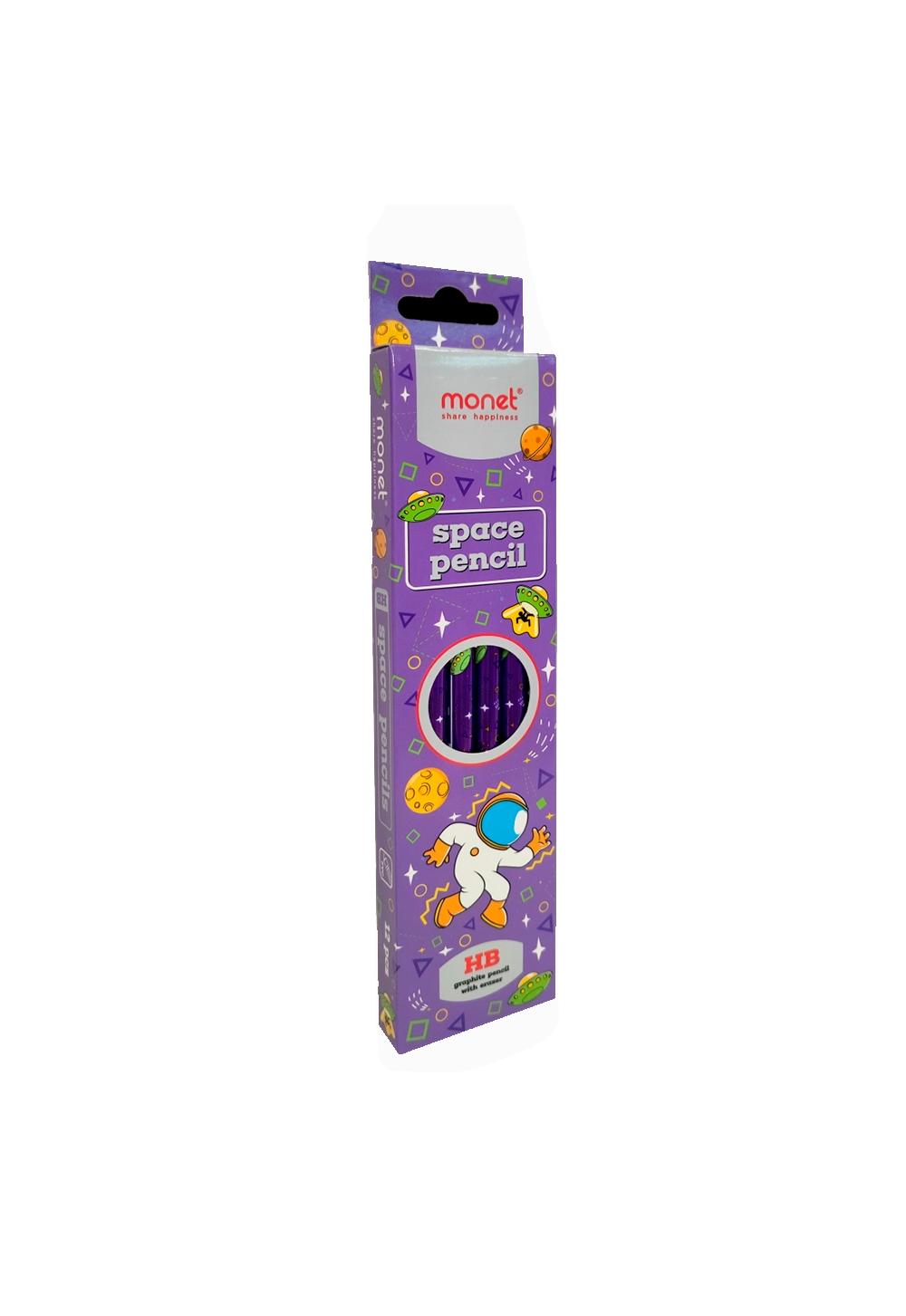 MONET SPACE qora grafit qalamlari, qutiga 12 dona 2HB001 1