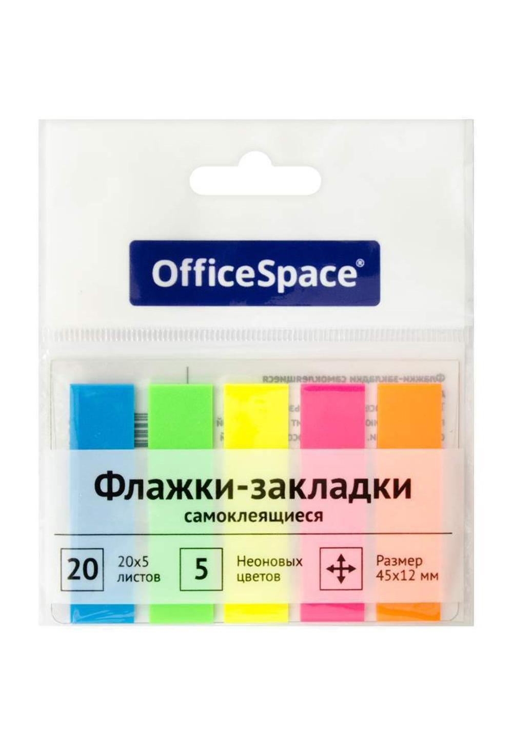 Флажки-закладки OfficeSpace, 45*12мм, стрелки, 20л*4 неоновых цвета, европодвес (24/1152) (цена указана за единицу, в упаковке 24 штук, минимальный заказ 1 упаковка) 1