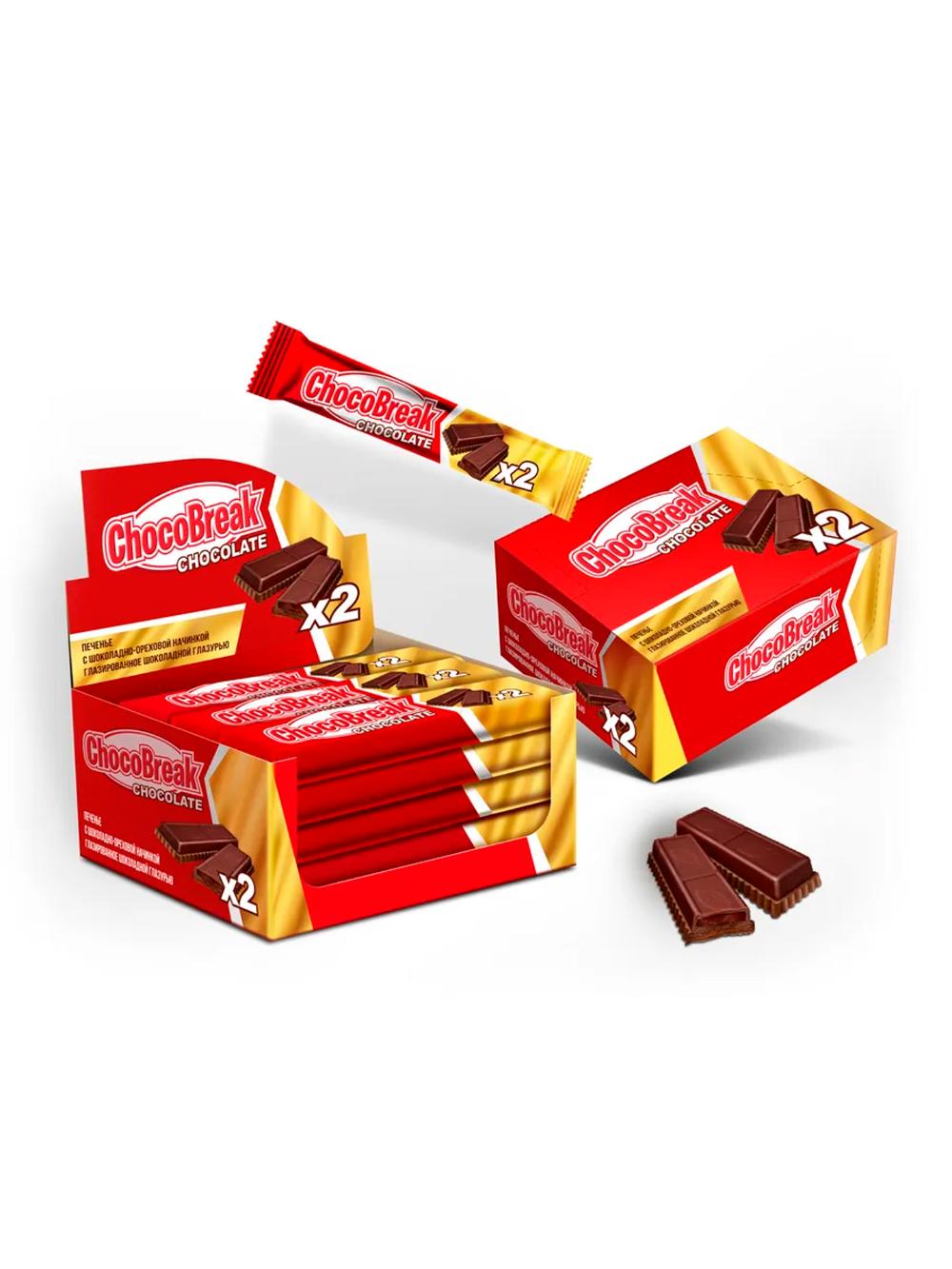 Печенье Choco Break с шоколадно-ореховой начинкой х2 (40 гр) 1