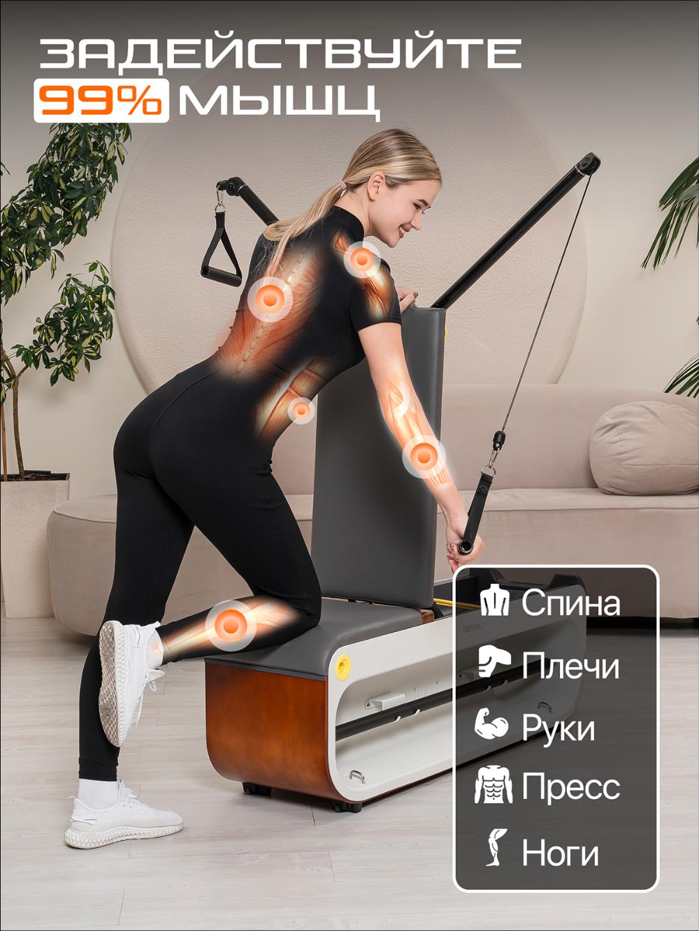 Trenajyor, ko‘p funksiyali o‘rindiq, Genau Free-Fit Bench Elephant Grey *FF1-01A 5