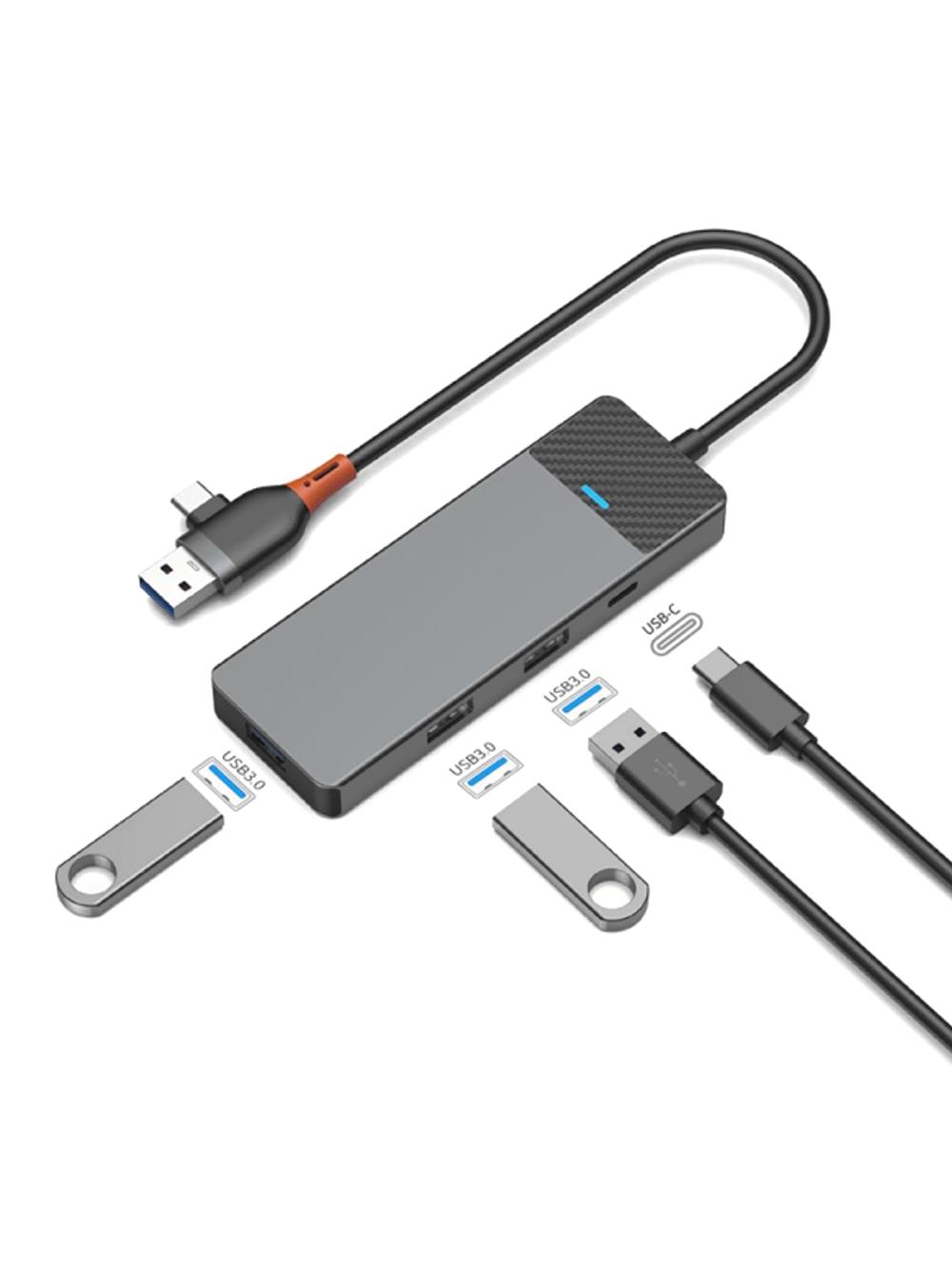 Распределитель USB (USB3,0/USB-C) Wiwu 4 in 1 A431C (4xUSB3,0 1xUSB-C) 2