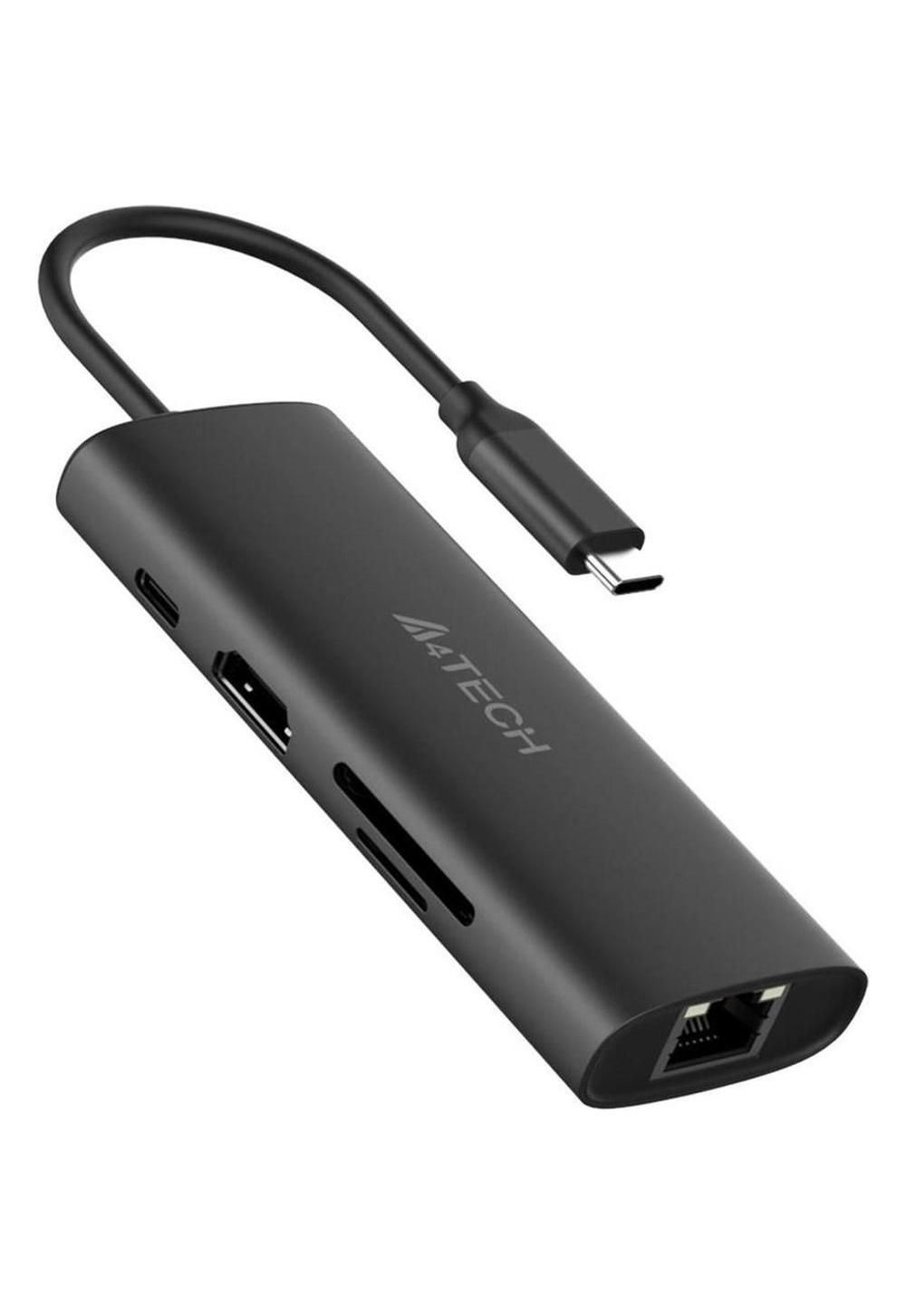 Разветвитель USB 3.0 A4TECH DST-80C Ash Grey 8-IN-1 (1 х USB 2.0, 1 х USB 3.0, 1 х USB Type-C 2.0, 1 х HDMI, 1 x TF, 1 x SD, 1 х GLAN) 1