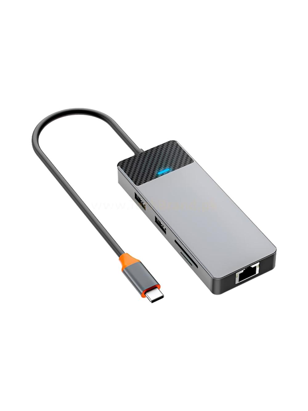 Wiwu 9 in 1 A923RPT USB (USB-C) hub: 2 × USB 3.1, 2 × USB 2.0, 1 × USB-C, 1 × PD (100 Vt), 1 × SD/TF, 1 × Gigabit LAN 2