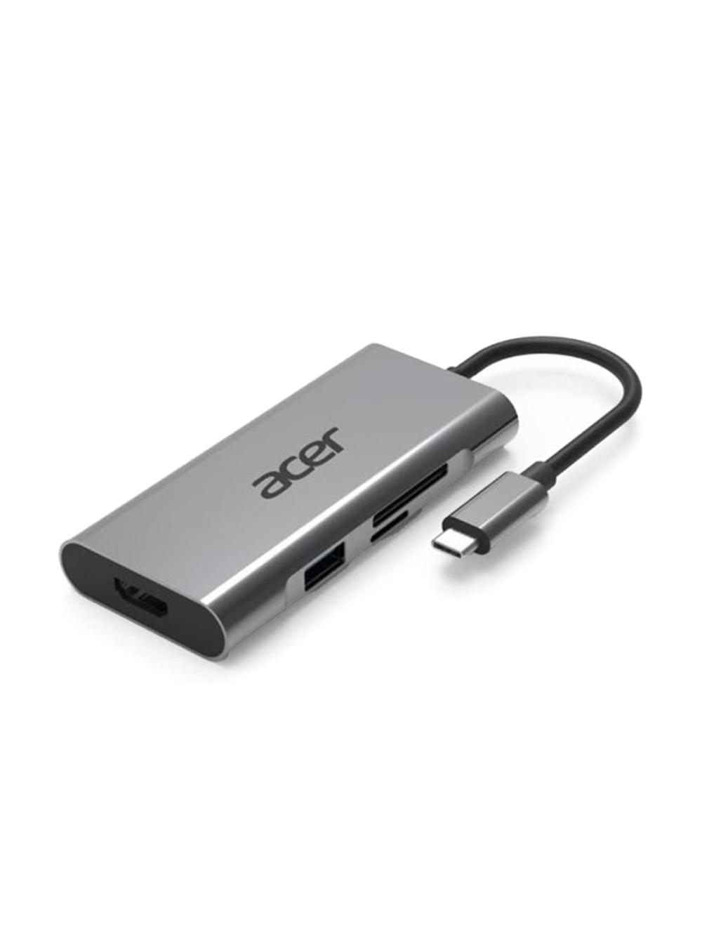USB хаб Acer Type C dongle: 2 x USB3.2, 2 x USB2.0, 1x SD/TF, 2 x HDMI, 1 x PD, 1 x DP, 1 x RJ45, 1 x 3.5 Audio (p/n HP.DSCAB.009) 1