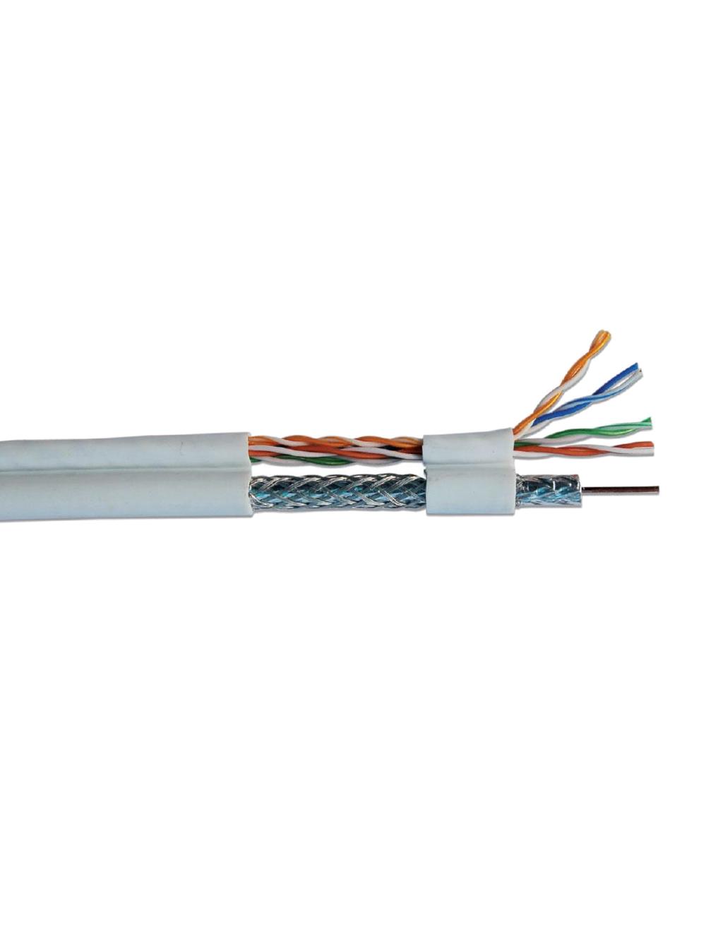 Кабель витая пара F/UTP кат. 5E 100МГц 4 пары PVC INDOOR 1м серый GENERICA 1