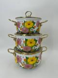 Набор кастрюль эмалированная сталь, 2, 3, 4 л, в подарочной упаковке 3