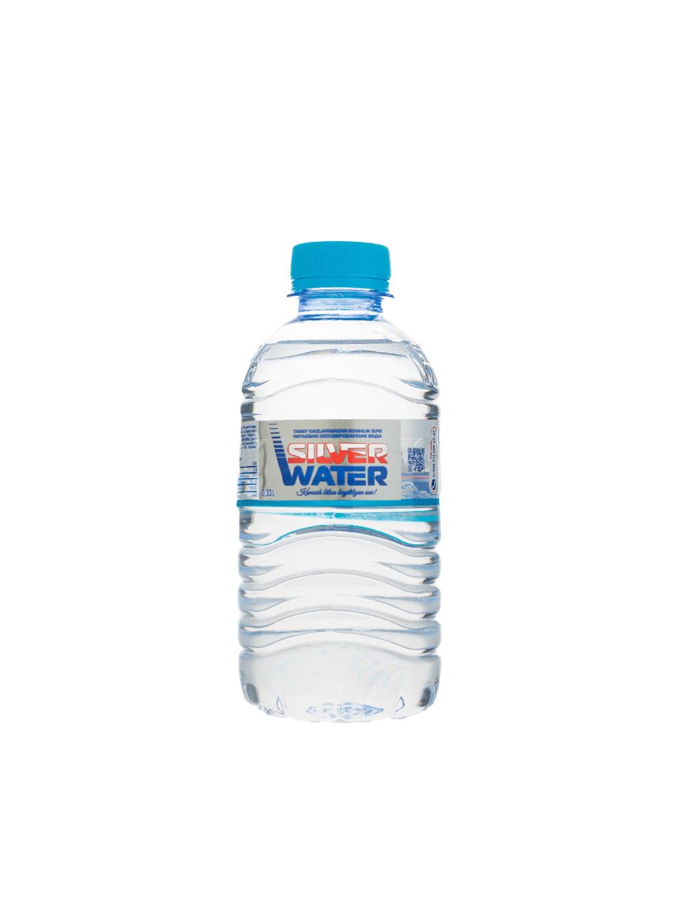 SilverWater mineral suvi 0.33L gazsiz, qadoqda 12 dona, narxi bir qadoq uchun ko‘rsatilgan 2