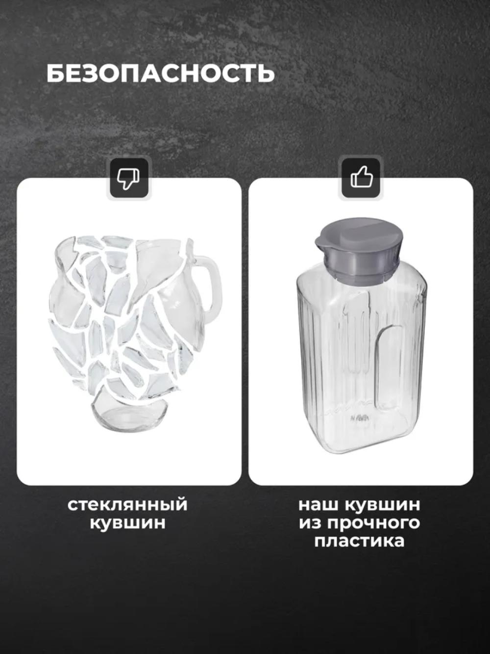 Кувшин, графин для воды и напитков, с крышкой 3