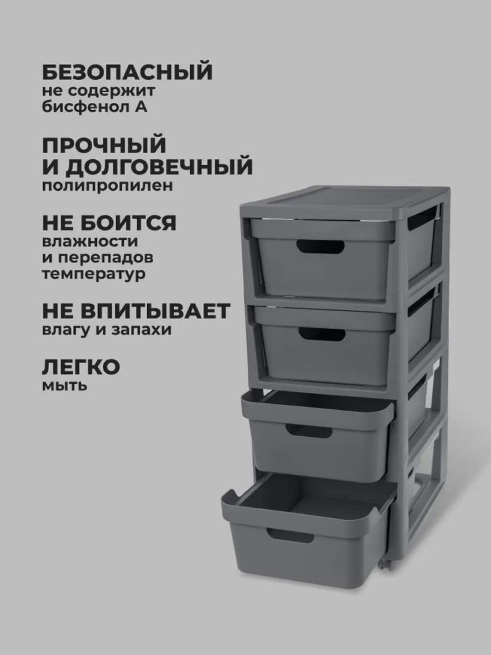 Комод на колесах, 4 ящика 6