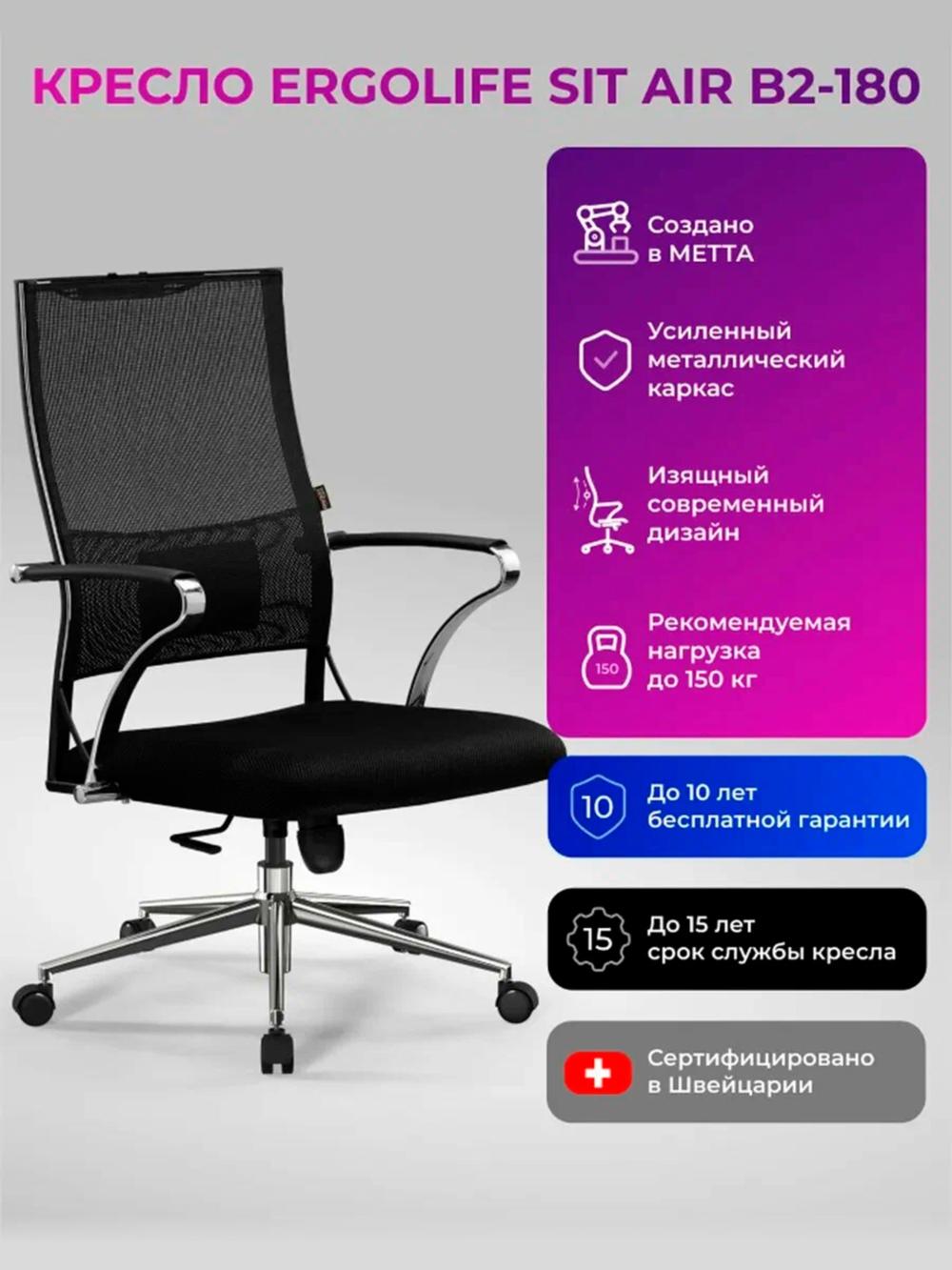 Кресло Ergolife Sit Air-180 B2-290K – Mesh (Черный) 1