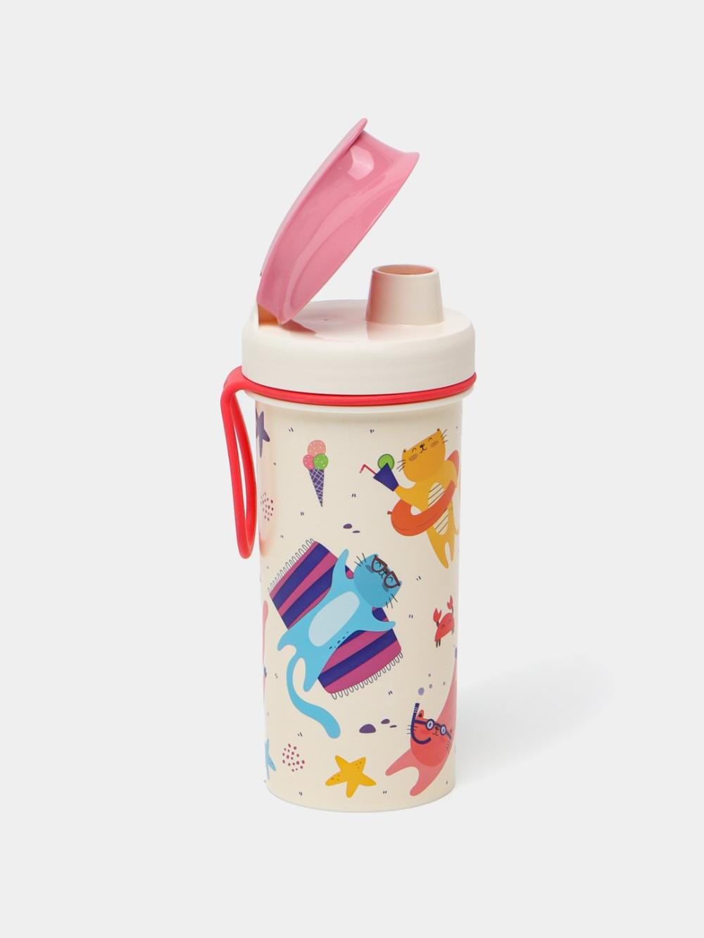 Bolalar uchun suv idishi Plastishka, dekor va halqali, 400 ml 7