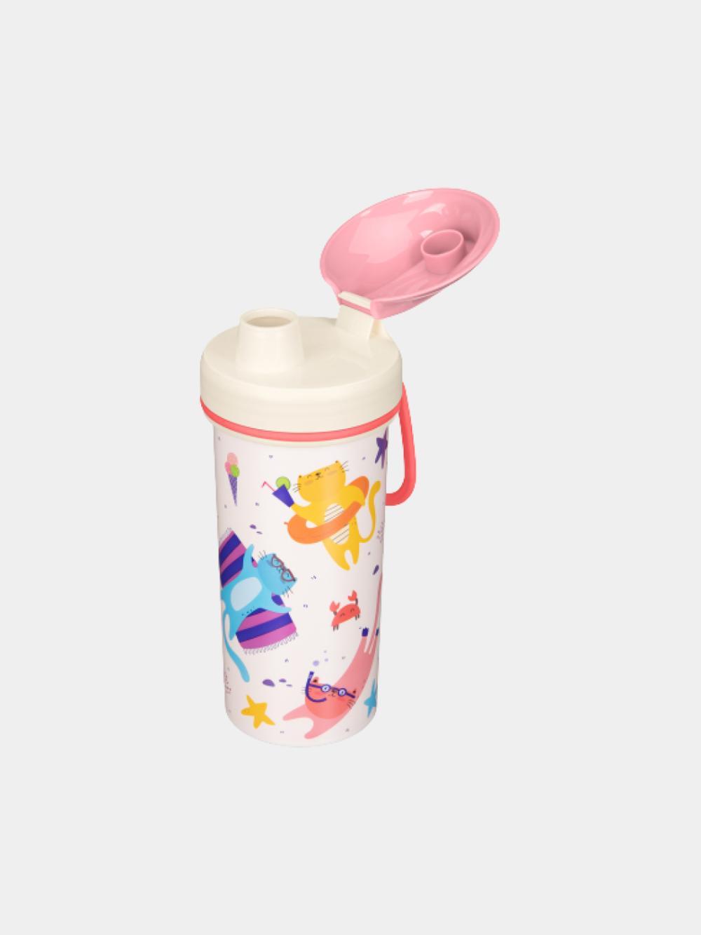 Bolalar uchun suv idishi Plastishka, dekor va halqali, 400 ml 13