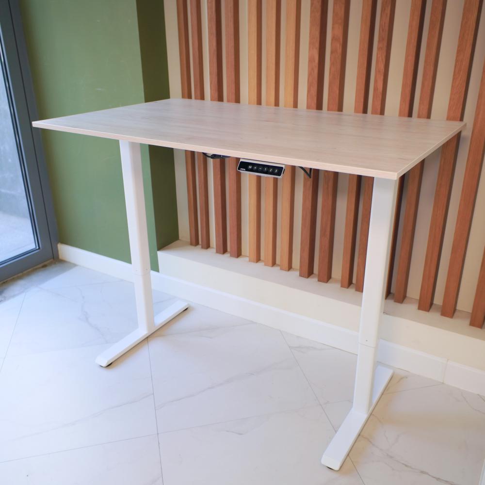 UPSTOL balandligi sozlanishi kompyuter stoli One: oq ramka va stol usti Sunta 145х80 SHB2420-D450-W-K145 1
