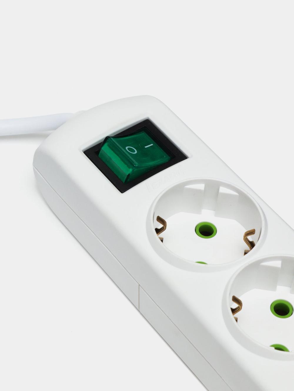 Elektr uzatkich kabeli, uzaytirgich Lezard, 3 rozetkali, 3 USB portli, 3 m 2