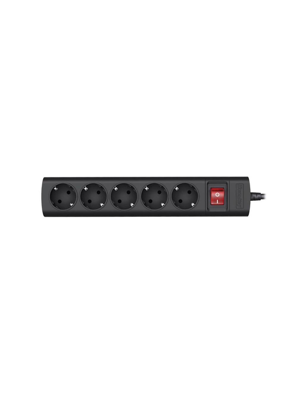 Tarmoq filtri AVT protector 5XSchuko, kalit bilan. 5m, qora 1