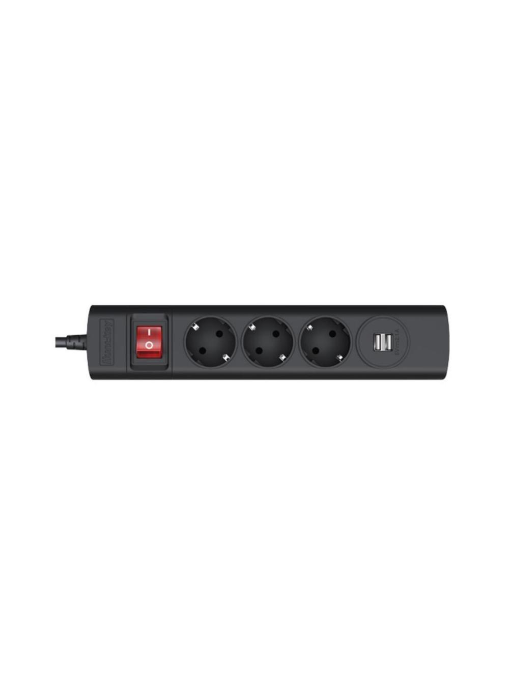 Сетевой фильтр Huntkey SGA407 3 розетки 2xUSB 1,5m (10A) 2