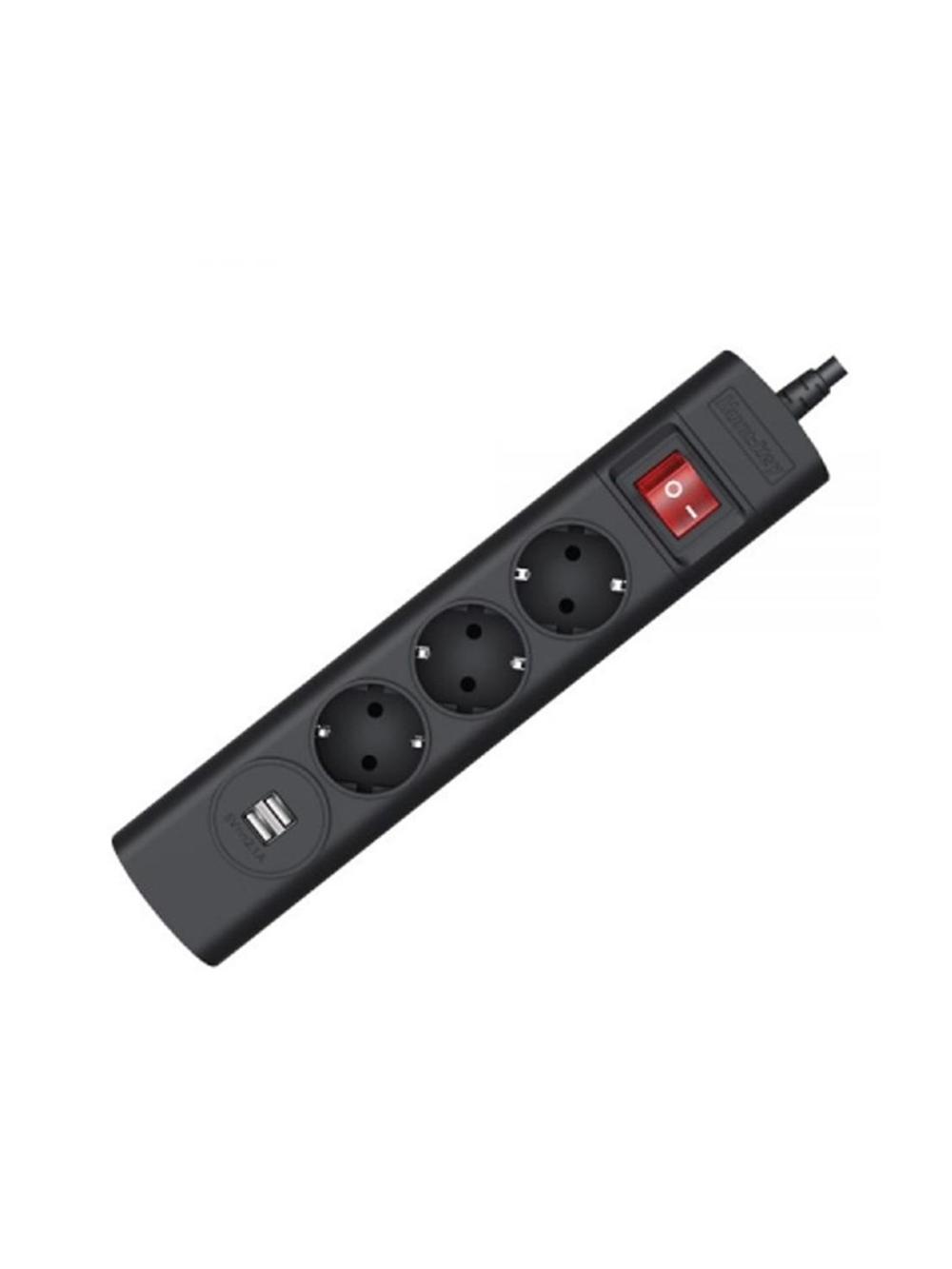 Сетевой фильтр Huntkey SGA407 3 розетки 2xUSB 1,5m (10A) 1