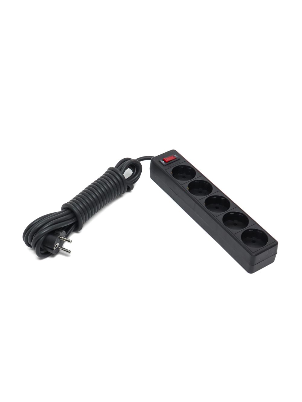 Tarmoq filtri AVT protector 5XSchuko, tugmali. 3m, qora (UE5-10A AVT ES 3.0 M 5) 1