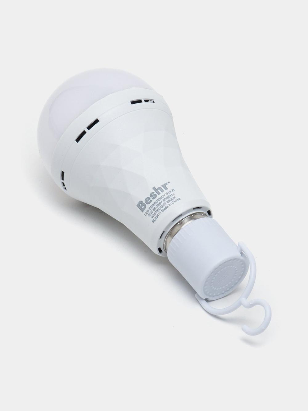 Beshr Led яркая, диодная лампочка, с аккумулятором, 6500К 12 W, работает 3 часа без подзарядки 7