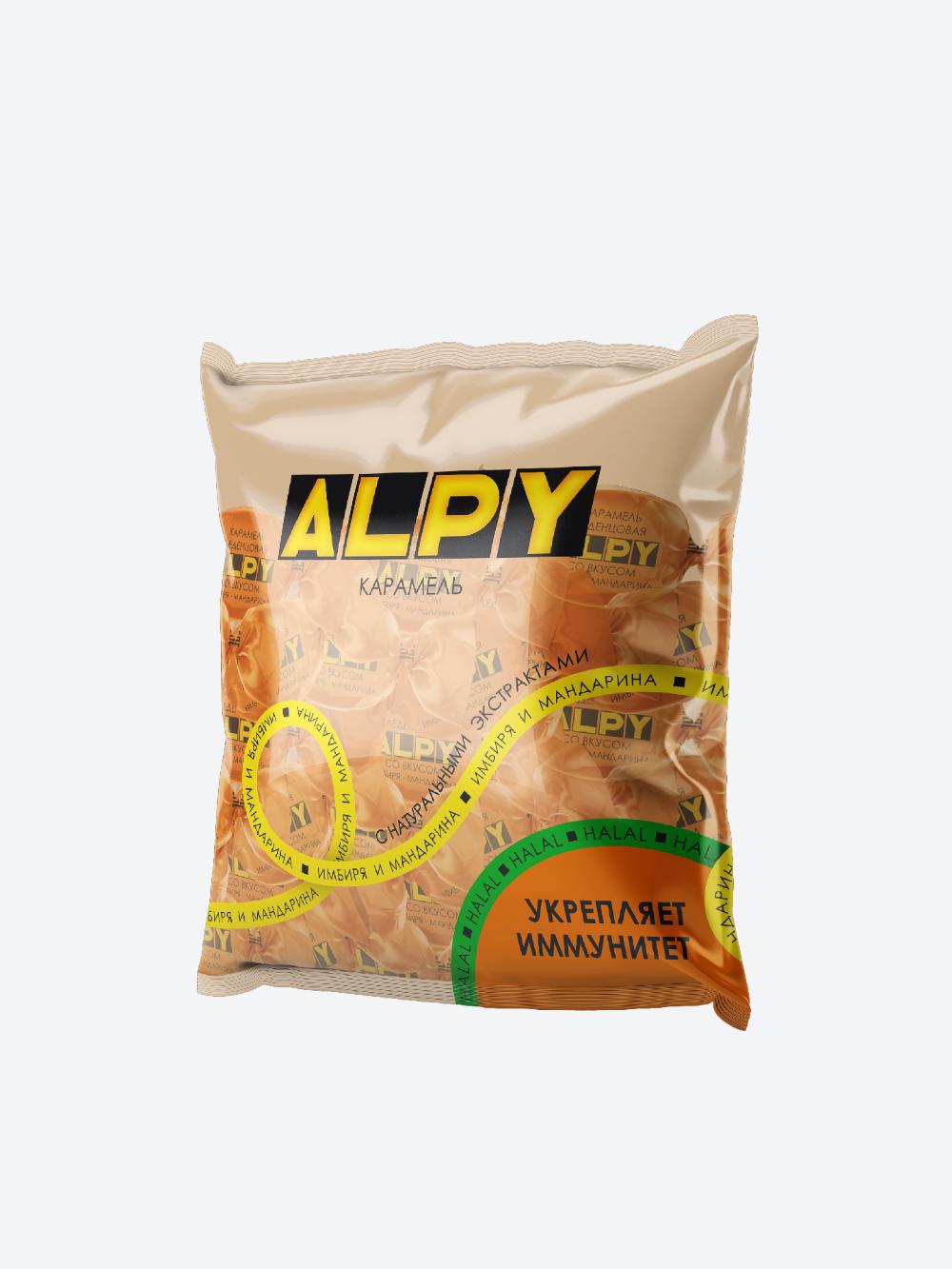 Карамель леденцовая Alpy (со вкусом имбиря и мандарина) (500 гр) 1