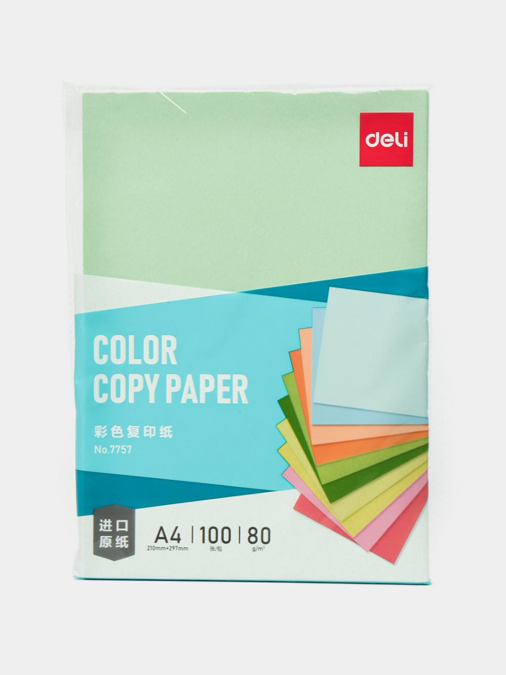 Qog'oz A4, 100 varaqli och yashil Deli D-7757-gn 1