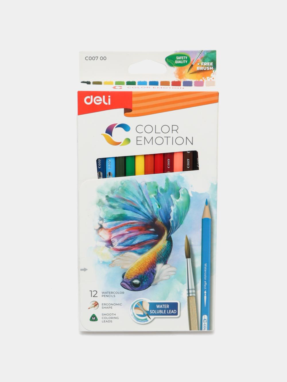 Rangli akvarel qalamlar 12 rang Deli D-00700-EC 1