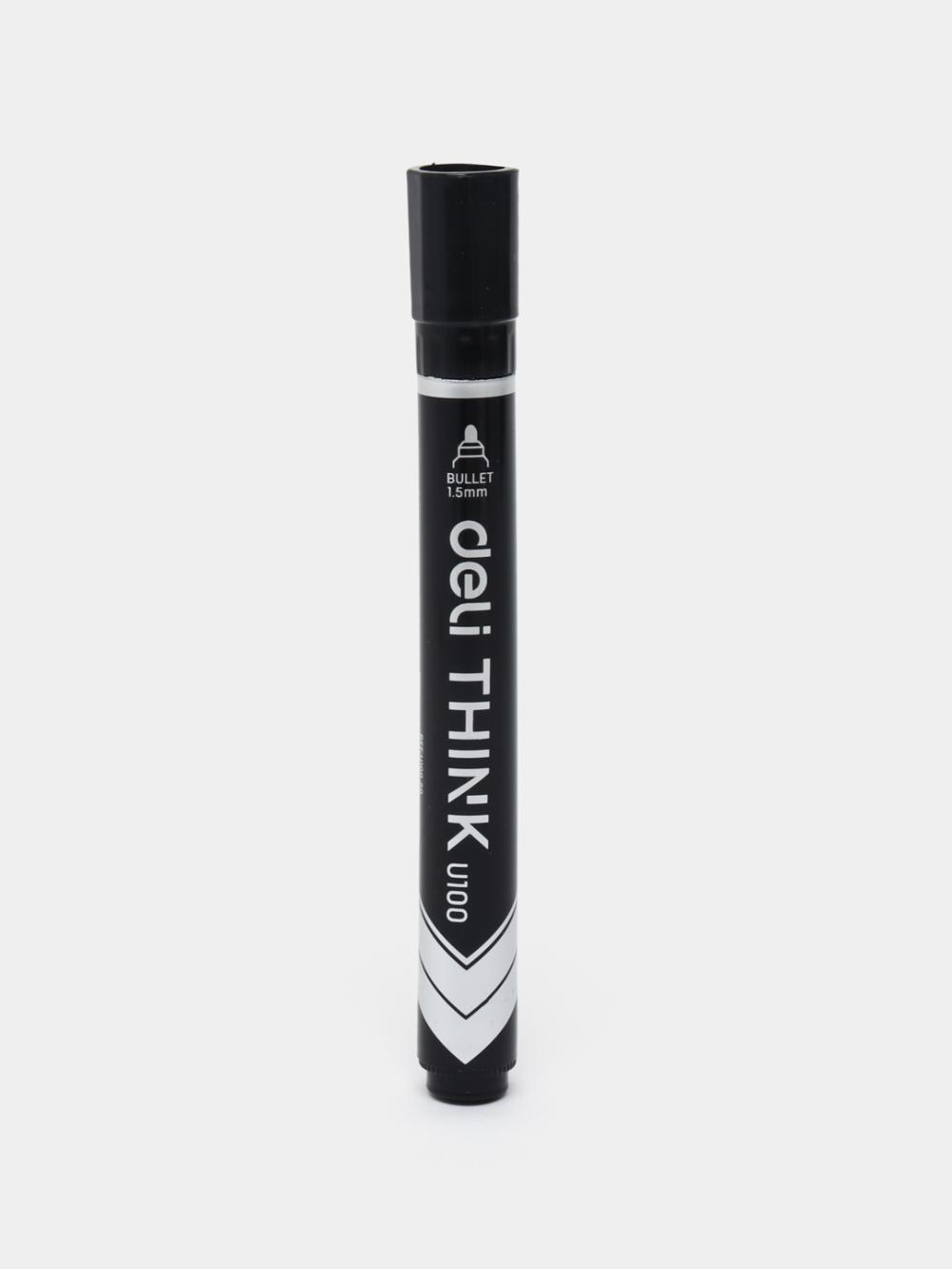 O'chmaydigan marker (qora) Deli  D-10020-EUBK 1