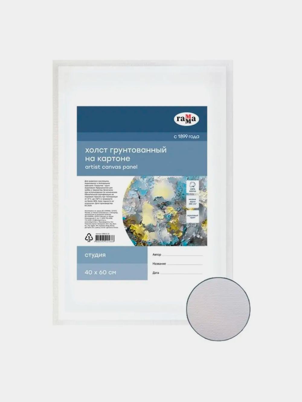 Kanvas "Studiya" – 40×60 sm, 100% paxta, 280 g/m², karton asosli, mayda tuzilmali  Гамма 280818_10 1