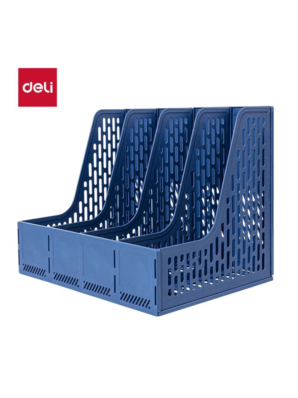 Лоток вертикальный, 4 отделения (синий) Deli D-9844-bl 1