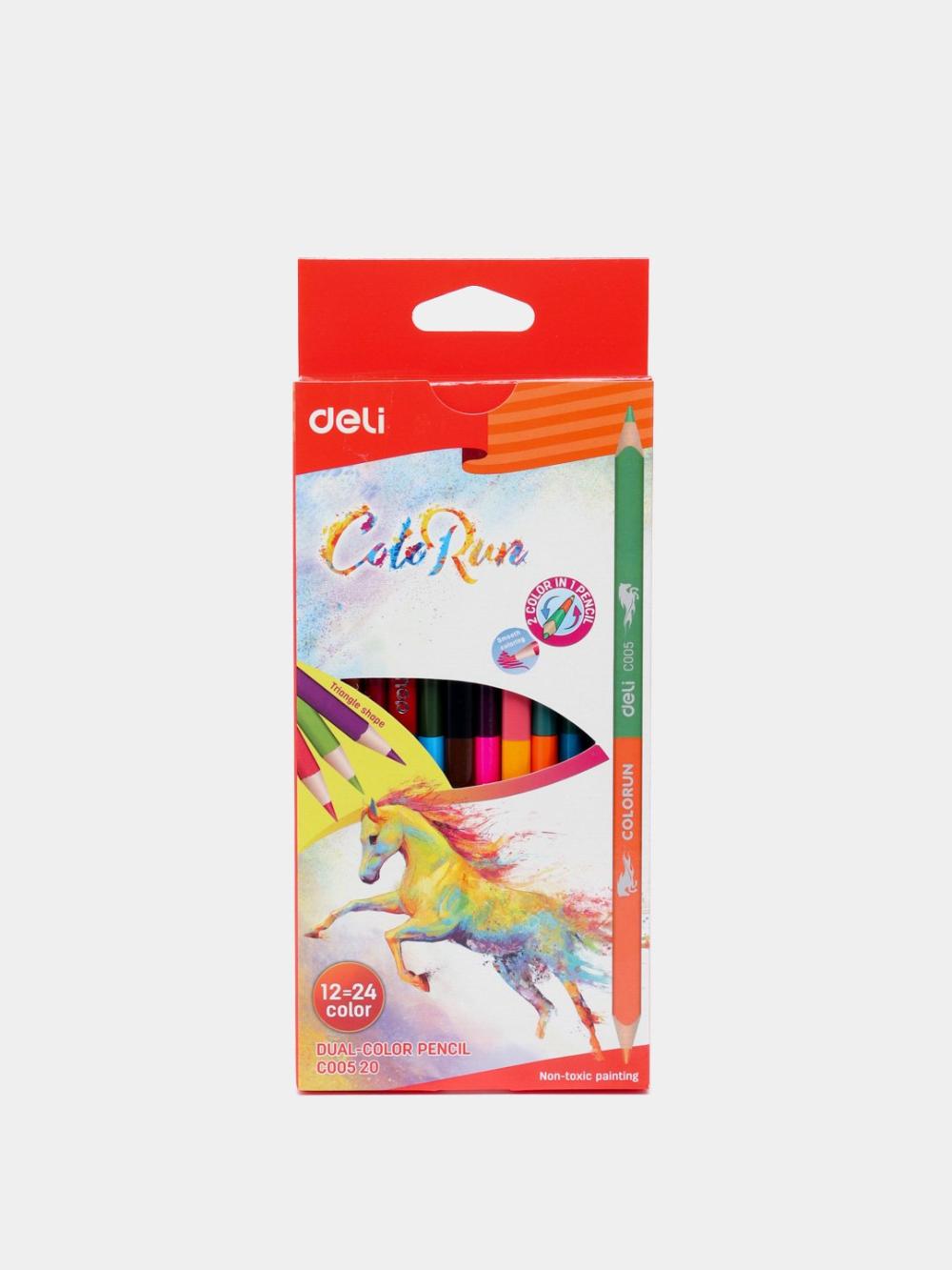 Ikki tomonlama qalamlar 12 * 2 rang Deli D-00520-EC 1