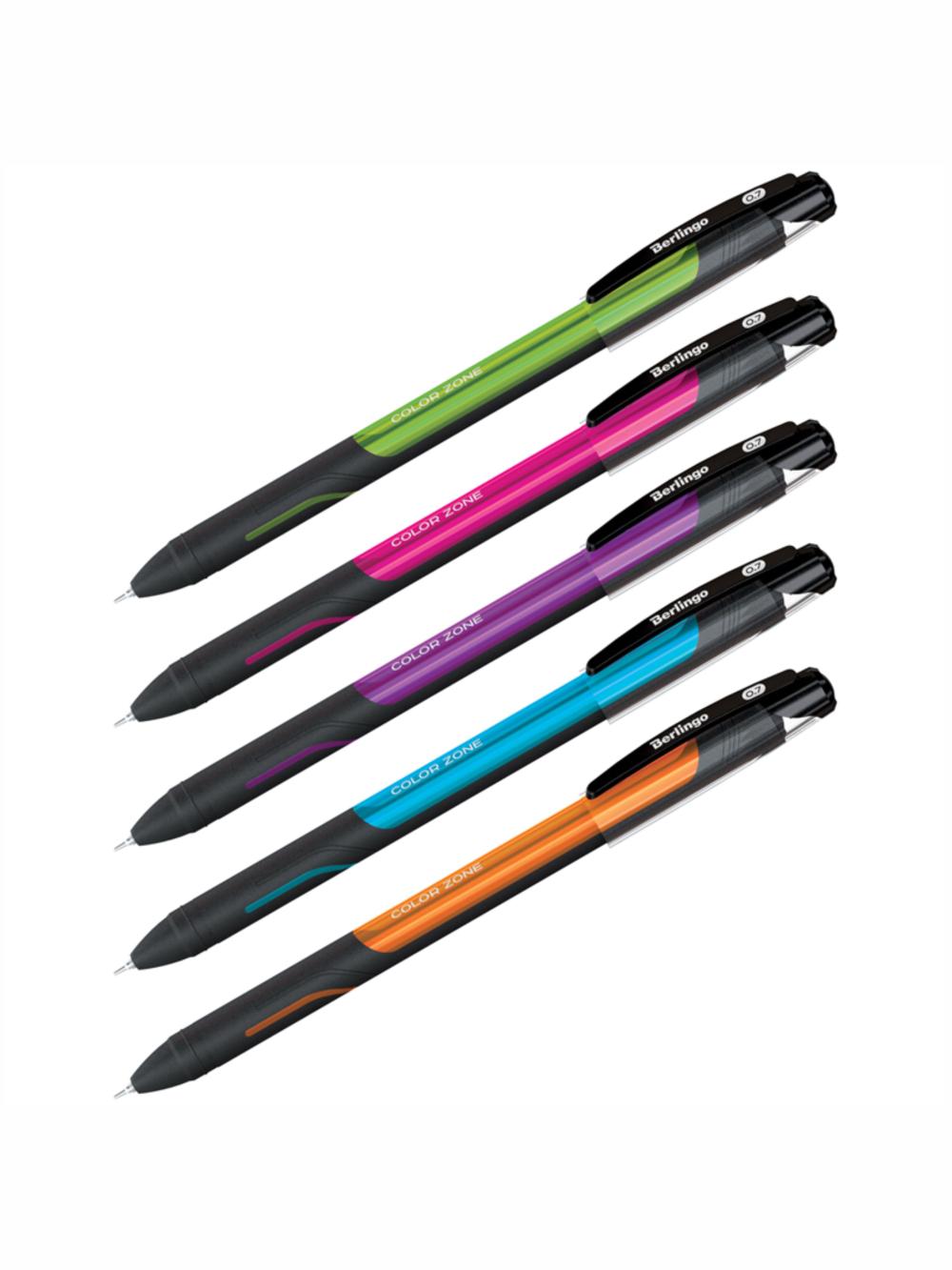 Ручка шариковая "Color Zone stick" синяя, 0,7мм, прорезиненный корпус, ассорти Berlingo CBp_70950 цена указана за единицу товара 1