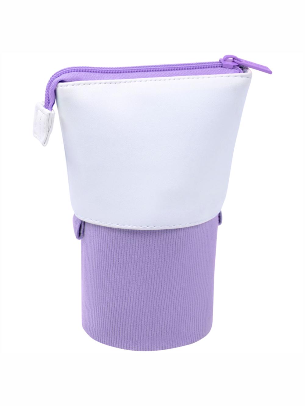Пенал-стакан 1 отделение, 170*75 мм, вельвет, экокожа, "Lilac case"  Berlingo PM09067 1