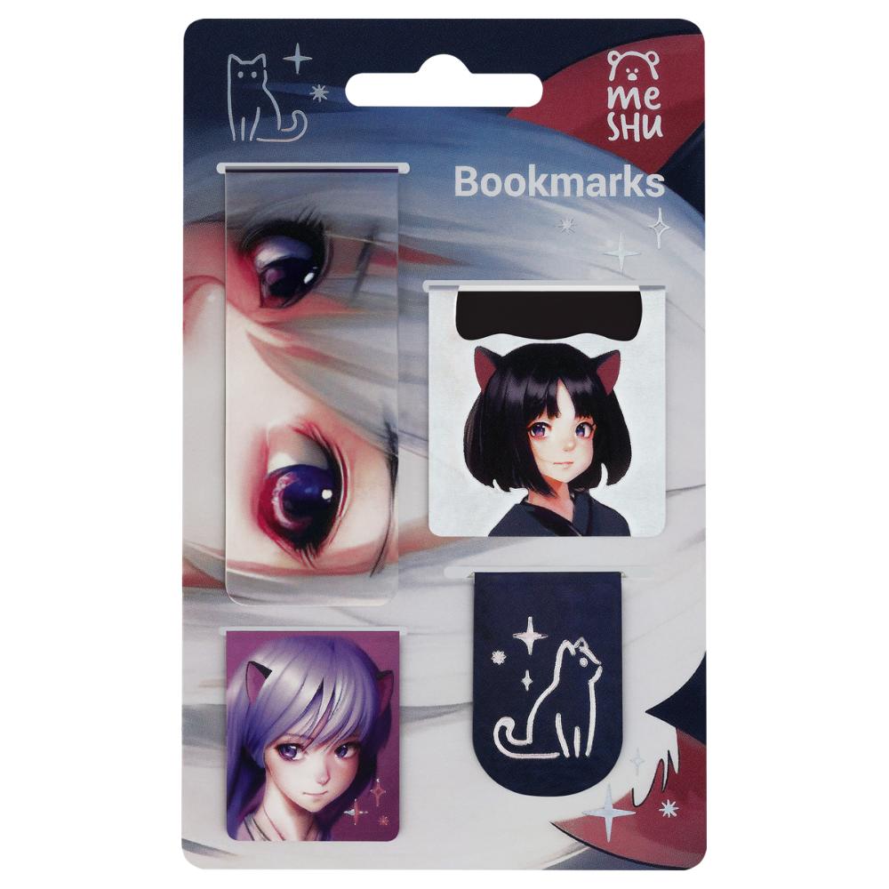 Закладки магнитные для книг, 4шт., "Neko" MESHU MS_55149. Цена указана за единицу товара 2