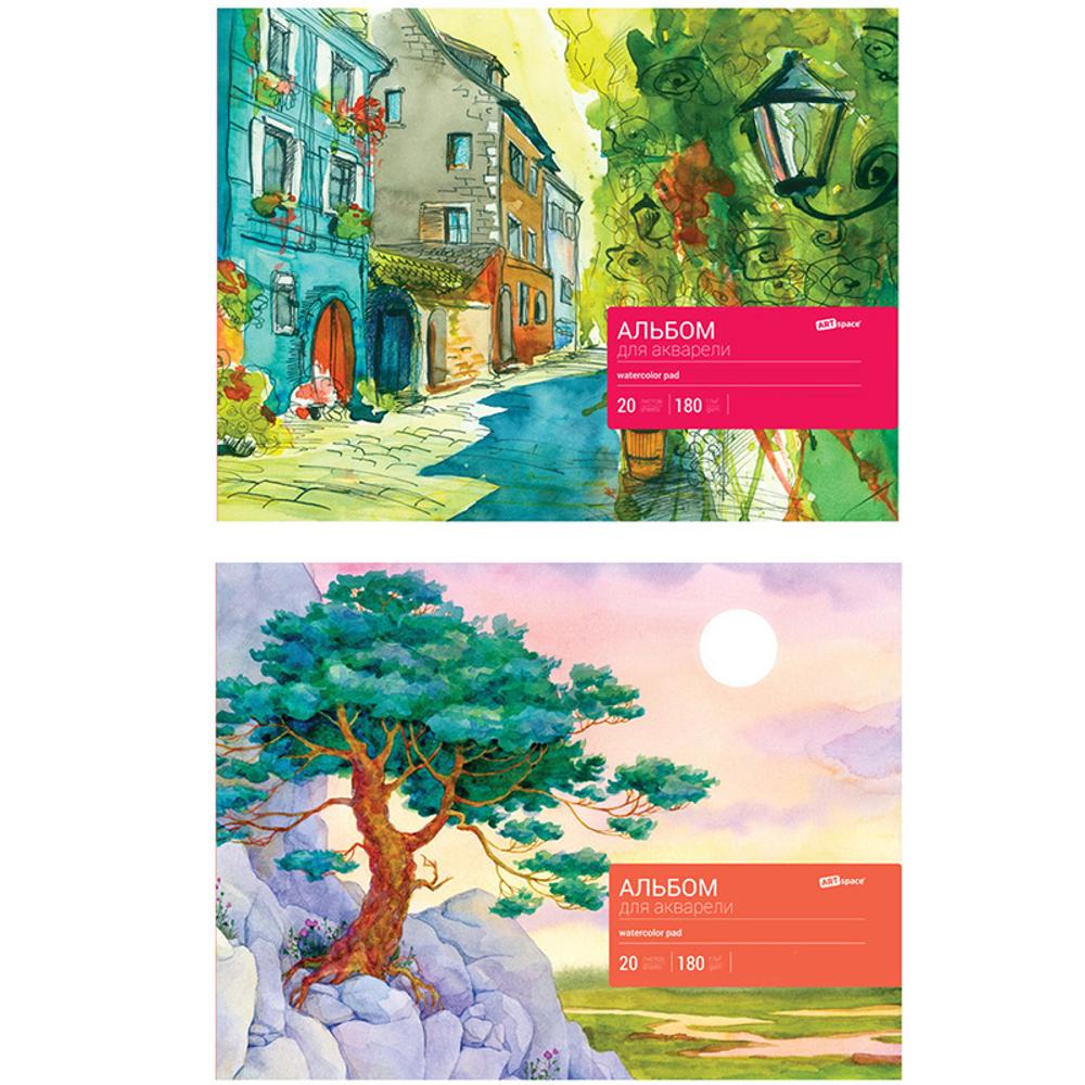 Альбом для акварели 20л., А4, на склейке, блок рис. бум., 180г/м2 ArtSpace Аа20_7898 2