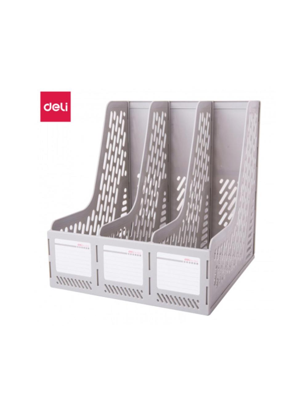 Лоток вертикальный 3 отд. D-9847-gr (серый) Deli 1