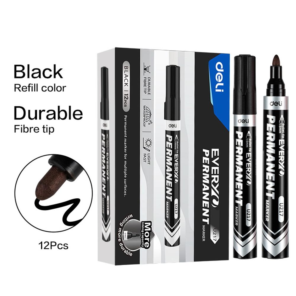 Deli D-217-BK-EU doimiy marker (qora) 3