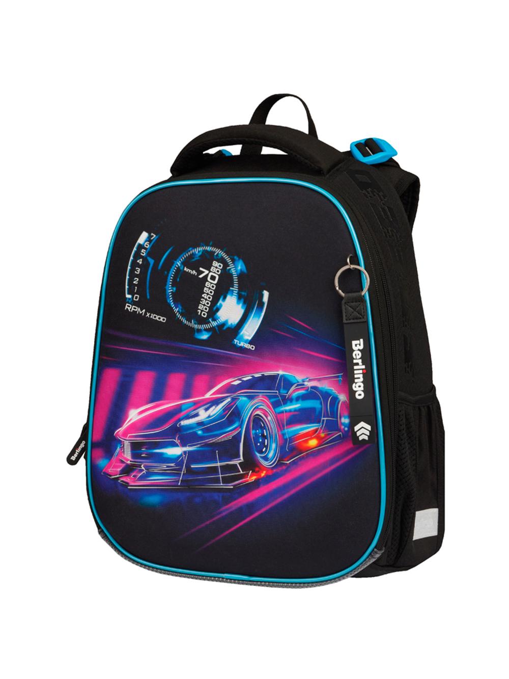 Ранец Expert Max "Neon car" 37*28*16см, 2 отделения, анатомическая спинка, дождевик в комплекте Berlingo RU07152 1